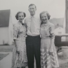 First day of school, Sept 5, 1950...Esther, Gampy, and Ellen