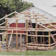 Building the addition to the barn - 1995