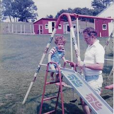 Ellion & Josh on the slide - 1985