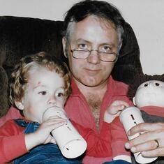 Ellion with Josh and Cabbage Patch Kid - 1985