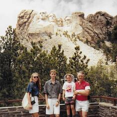 Sherida, Kevin, Josh & Ellion at Mt Rushmore, SD - 1991