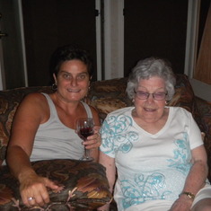 Rae Anne & Grandma having some wine