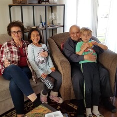 Elwy and Samia with grandkids