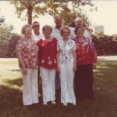 Family Reunion 1983_Orr Siblings.  Aunt Clara, Uncle Vern, Elyse (mom), Uncle Ralph, Aunt Bernice, Aunt Ilene, Uncle Clyde