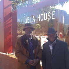 Prof. Nketia and Andrews K. Agyemfra-Tettey visiting Mandela House, Soweto, South Africa, July 2012