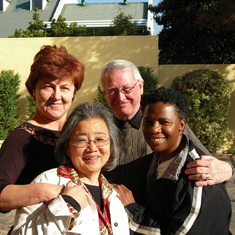 IU group in Pretoria, July 2006 (clockwise): guesthouse owner, Randall, Valerie Grim (IU African American Studies), Roxana Newman