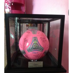 Emmi's soccer team presented this ball to us.