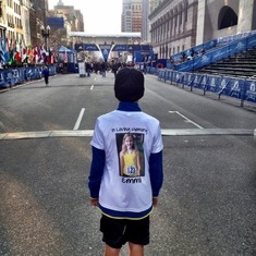Julian looking at the finish line. Little did we know that lives would forever be changed at this spot the next day.