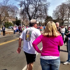 Our friendCurly running in the Boston Marathon.