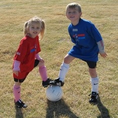 Our little soccer players.