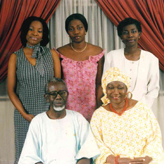 Daddy and Mummy with her daughters on her 60th Birthday
