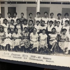 Mummy with her classmates from Lady Abayomi Hall just before University