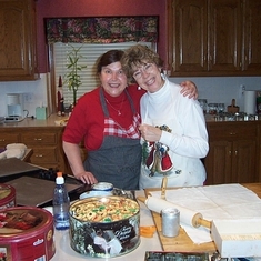12/25/02 -Emily & Debbie Cooley (Emily's sister) making Christmas cookies
