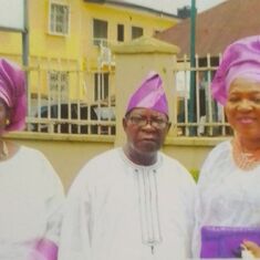 Daddy and his sisters from left Mrs Adesuwa Amadin(nee Ogunbor) Center Daddy and right Mrs Etinosa Agbonlahor (nee Ogunbor)