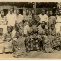 Efo Emma flanking brother Togbui Lagbo III on his enstoolment in 1960