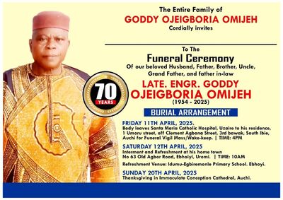 Engr Goddy Ojeigboria Omijeh