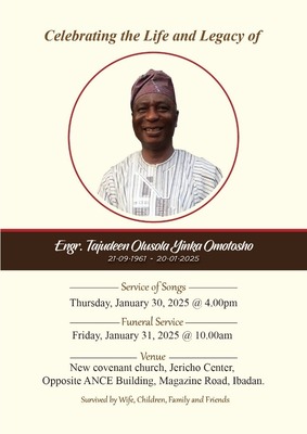 Engr. Tajudeen Olusola Yinka Omotosho