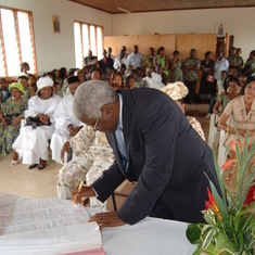 Pa signing our marriage Certificate at the Yde 3 Council in July 2009