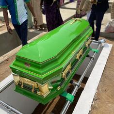 MIC's casket in her favourite color