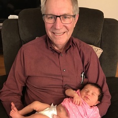 First time meeting his granddaughter