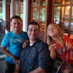 Eric and his nephew Jacob and neice Megan at Wente