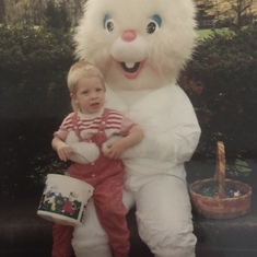 Eric with the Easter bunny. 