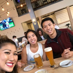 Erica, Henry, and Heidi Lee getting dinner in San Mateo, CA (Aug. 2018)