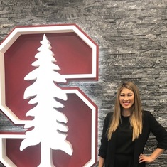 Erica at a conference at Stanford University (Oct. 2018)