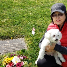 Mom and Ricky visiting you at Forest Lawn today, March 20, 2021