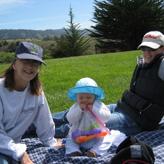 Auntie Erika, Baby Teddy and Auntie Staci at Costanoa in 2008