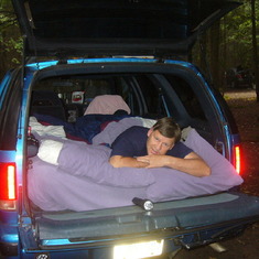 Camping in his Blazer - Sept 2006