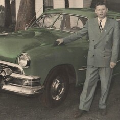 Ernie with his brand new 1952 Cadillac Coupe