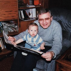 Ernie with first grandchild, Joshua 1984