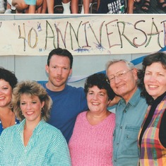 Ernie, JoAnn and their kids celebrating 40 anniversary at Thousand Trails Leavenworth in 1996