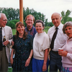 Ned, Kathy, Rick, Barb, Erv and Karlan at Joanne and Michael's pre-wedding party June 21, 1991