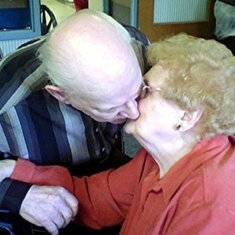 Mom and pop on their 63rd wedding anniversary, April 2, 2008.  He was gone just 26 days later