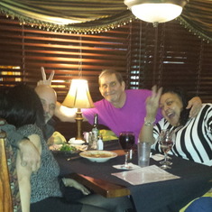 The 4 of us having dinner at Manhattan's acting goofy!