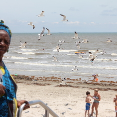 Mom at Galveston Bay by Olumide