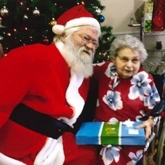 Ethel Spencer with Santa