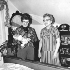 Mary Ethel and Dorothy upstairs in the doll collection room