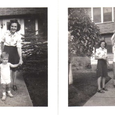 July 6, 1946 Mary Ethel Sherr Hanselman, Elmer Clarence Hanselman and son Jimmy