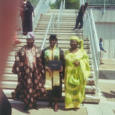 Mom and Daddy Ife, her father, at Nike's college graduation