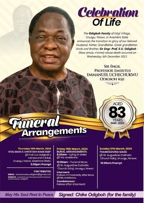 Sir Engr. Prof. E. U. Odigboh KSJI
