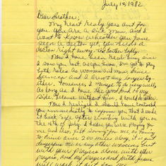 A  Special July 4th Letter from  Evangelist Spencer  dated  July 4, 1982, to her baby brother , Brother Floyd