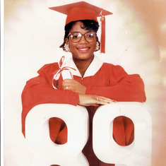 Evangelist Spencer's niece and Bro Floyd's daughter Tonya Lanelle Hayes- Rogers, during graduation at age 18 , June 1989 .Tonya also laid her life on the line in the army , for several years , for  our great country, so that we could all enjoy freedom and