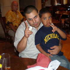 PEACE!BEING SILLY WITH KALEL(NEPHEW) Dad = PhotoBomb!