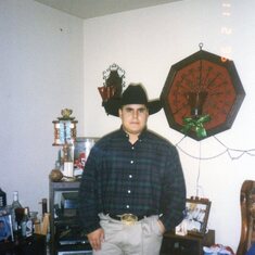 ummm was it rodeo time or tejano time? or ffa time with tommy mulhern? either way, brother was ready to  cowboy up!