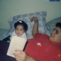 Reading time with Uncle Juny