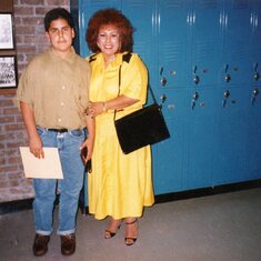 Mom and Juny at a Krueger Middle School function.