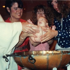 Eve and the baptism of Liz's twins with Teresa